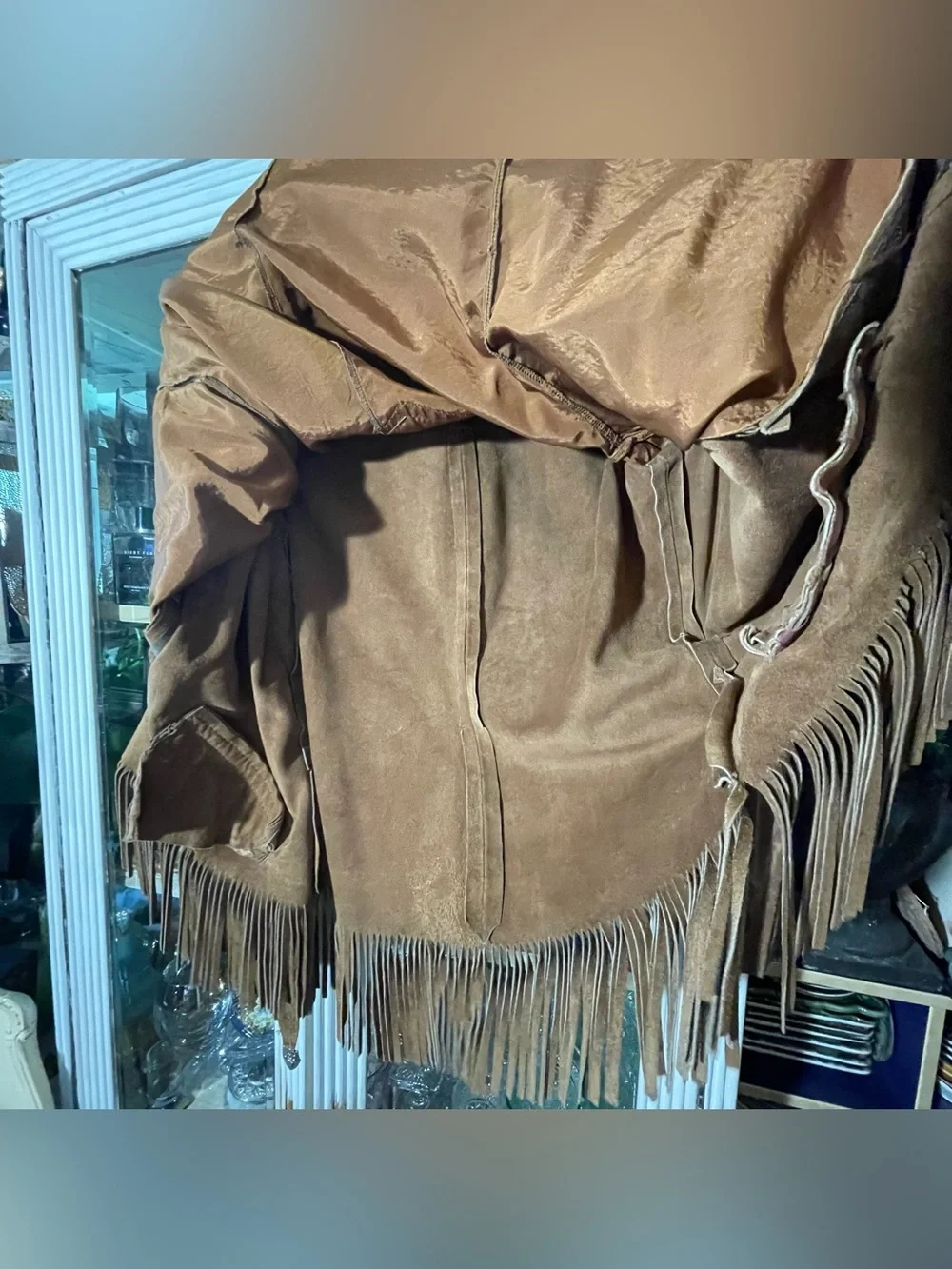 Winlit vintage 1960’s brown fringe suede leather jacket M - Picture 12 of 15